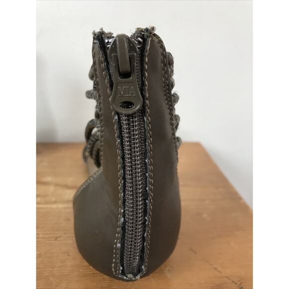 MIA Kios Synthetic Vegan Faux Leather Bronze Zip Up Gladiator Sandals 7 37.5 - Picture 5 of 8